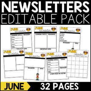 June Newsletter Editable Pack