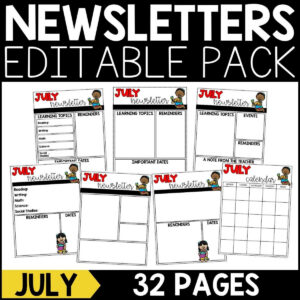 July Newsletter Editable Pack