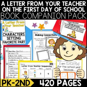 Letter from your Teacher on the First Day of School Book Activities